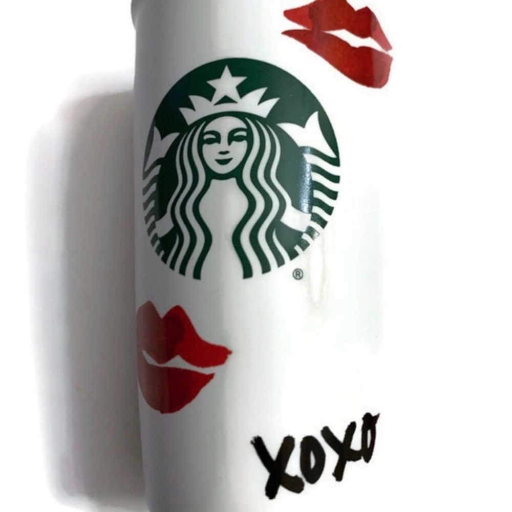 Starbucks XOXO Lips Kiss Ceramic Travel Mug